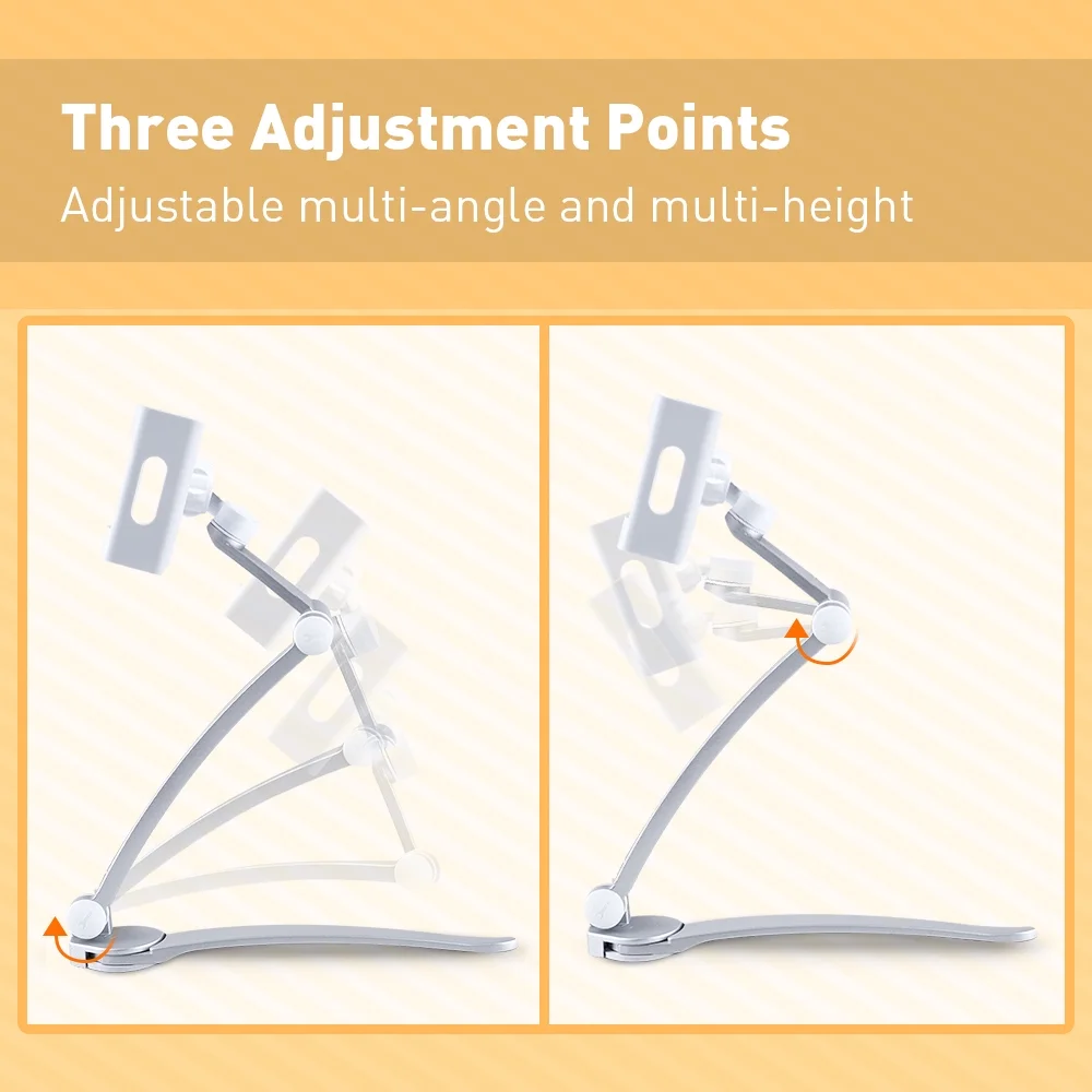 onn. 2-in-1 Tablet Stand Holds Most Devices with 5.5''-12.9'' Screens, Rotates up to 360º