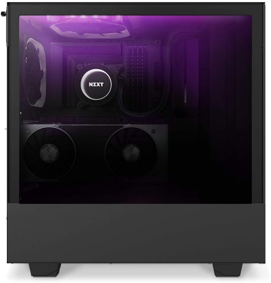 NZXT H510 Elite - CA-H510E-B1 - Premium Mid-Tower ATX Case PC Gaming Case - Dual-Tempered Glass Panel - Front I/O USB Type-C Port - Vertical GPU Mount - Integrated RGB Lighting - Black