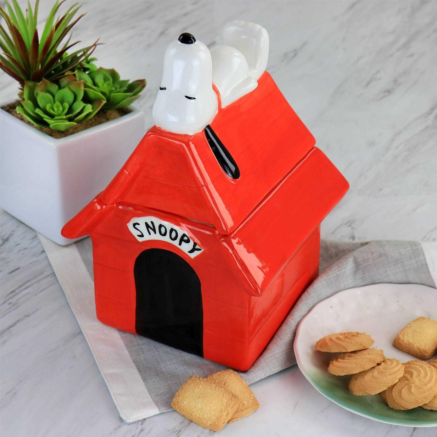 Gibson Peanuts Classic Snoopy 11.2 Dog House Durastone Cookie Jar - Pet Supplies online store