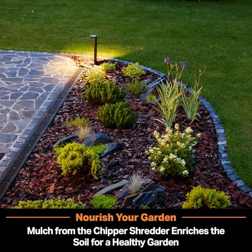 LawnMaster FD1503 Electric Wood Chipper Shredder 15-Amp 1.8-Inch Cutting Diameter Max 14:1 Reduction