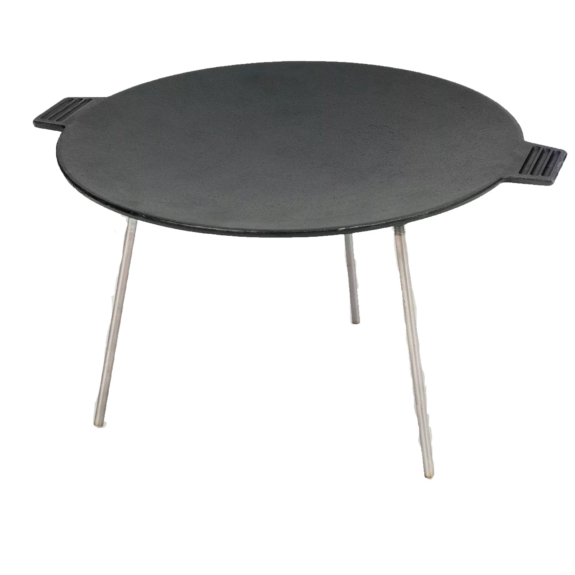 Bayou Classic 7488 Cast Iron Campers Discada Features Detachable Legs 17-in Diameter Cook-Top Perfect For Cooking Pancakes Bacon Hashbrowns or A Rustic Creole Breakfast