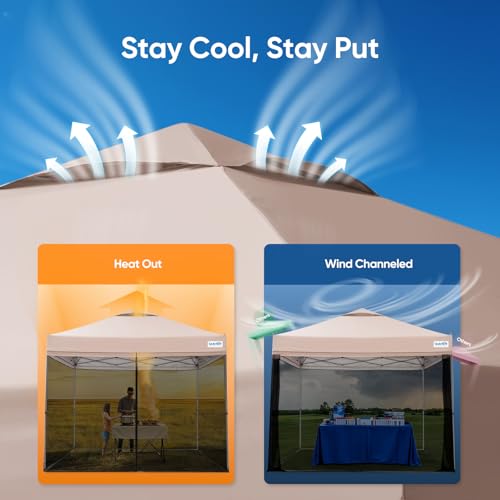 Quictent 10x10 Pop Up Screened Canopy Tent, Instant Setup Gazebo for 1 Person with Netting, Portable & Compact, Waterproof & UV Protection, Ideal for Camping, Beach, Parties, and Outdoor Events