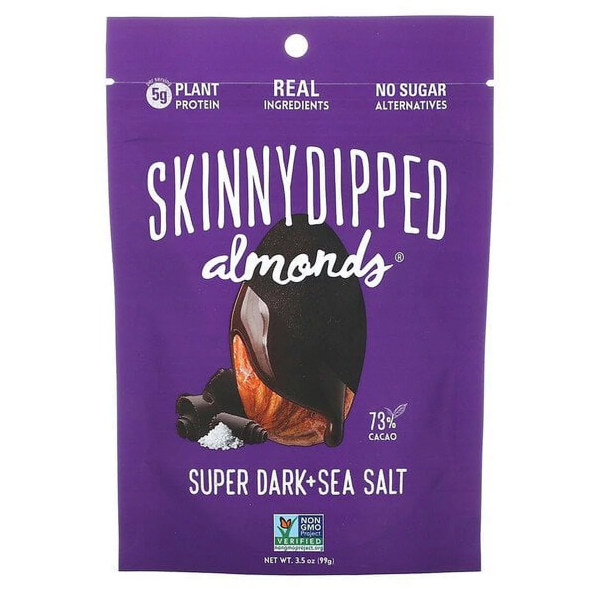 SkinnyDipped, Skinny Dipped Almonds, Super Dark + Sea Salt, 3.5 oz Pack of 3