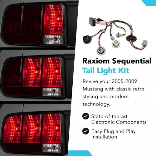 Raxiom Tail Light Sequencer Harness Kit with Tuning Plug and Play Wire Fits Mustang 1996-2004 Excluding 1999-2001 Cobra
