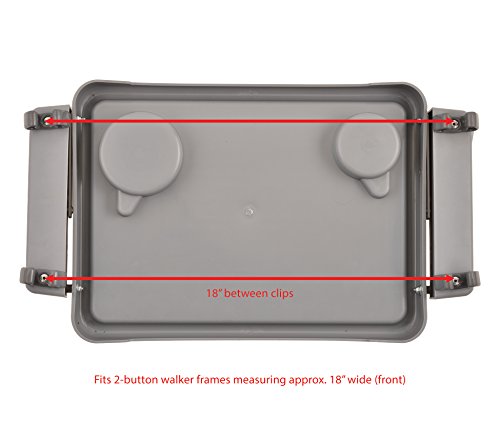 NOVA Medical Products Walker Tray with Two Cup Holders, Gray, 1 Count