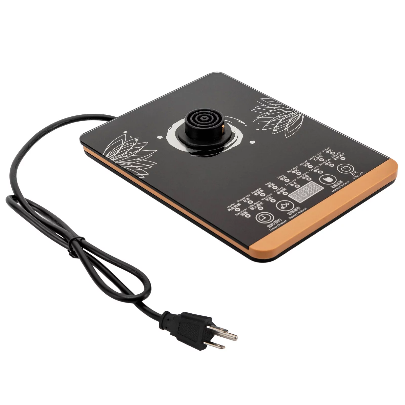 Electric Kettle 1.8L Electric Health Pot Automatic Kettle Health Pot,Tea Maker, Black Flower Tea, Kitchen Kettle Tea Pot 110V 800W Multifunction Food-Grade Stainless Steel (Brown)