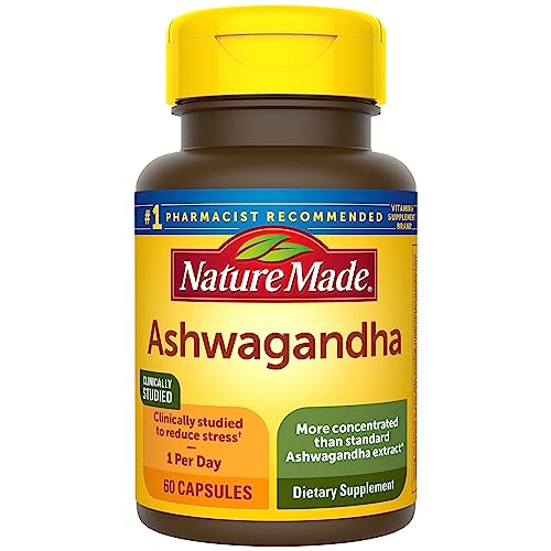 Nature Made Ashwagandha Capsules 125mg for Stress Support, 60 Capsules, 60 Day Supply (Pack of 2)