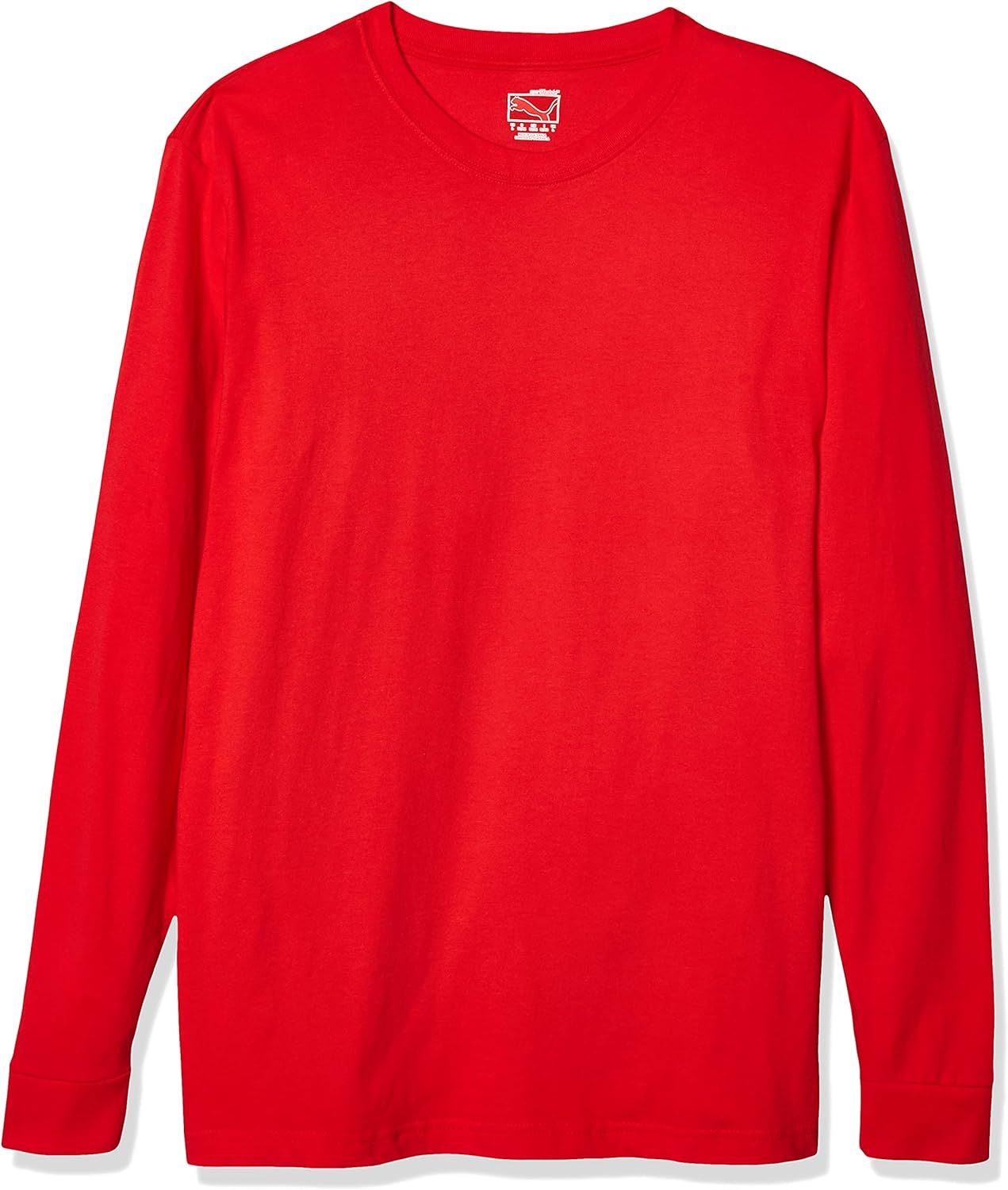 Puma Men's City Long Sleeve Blank Tee, Large, Red