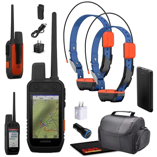 Garmin Alpha 300i Handheld Advanced Dog Tracker & Training System with inReach Technology Bundle with 2X Garmin Dog Collars Alpha T20 Tracking Collar for Dogs with GPS + Charger and More Accessories