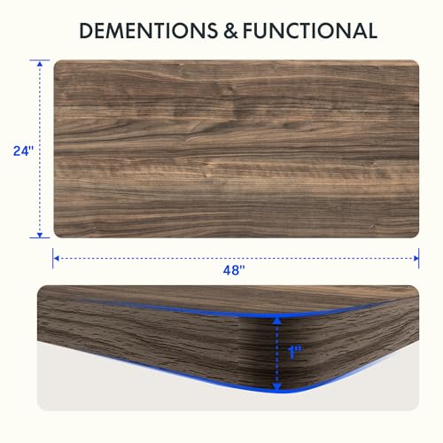 FLEXISPOT EN2 Whole-Piece Standing Desk with Clamp Power Strip, 55 x 28” Electric Stand Up Height Adjustable Desk with Cable Management (Black Frame + 55