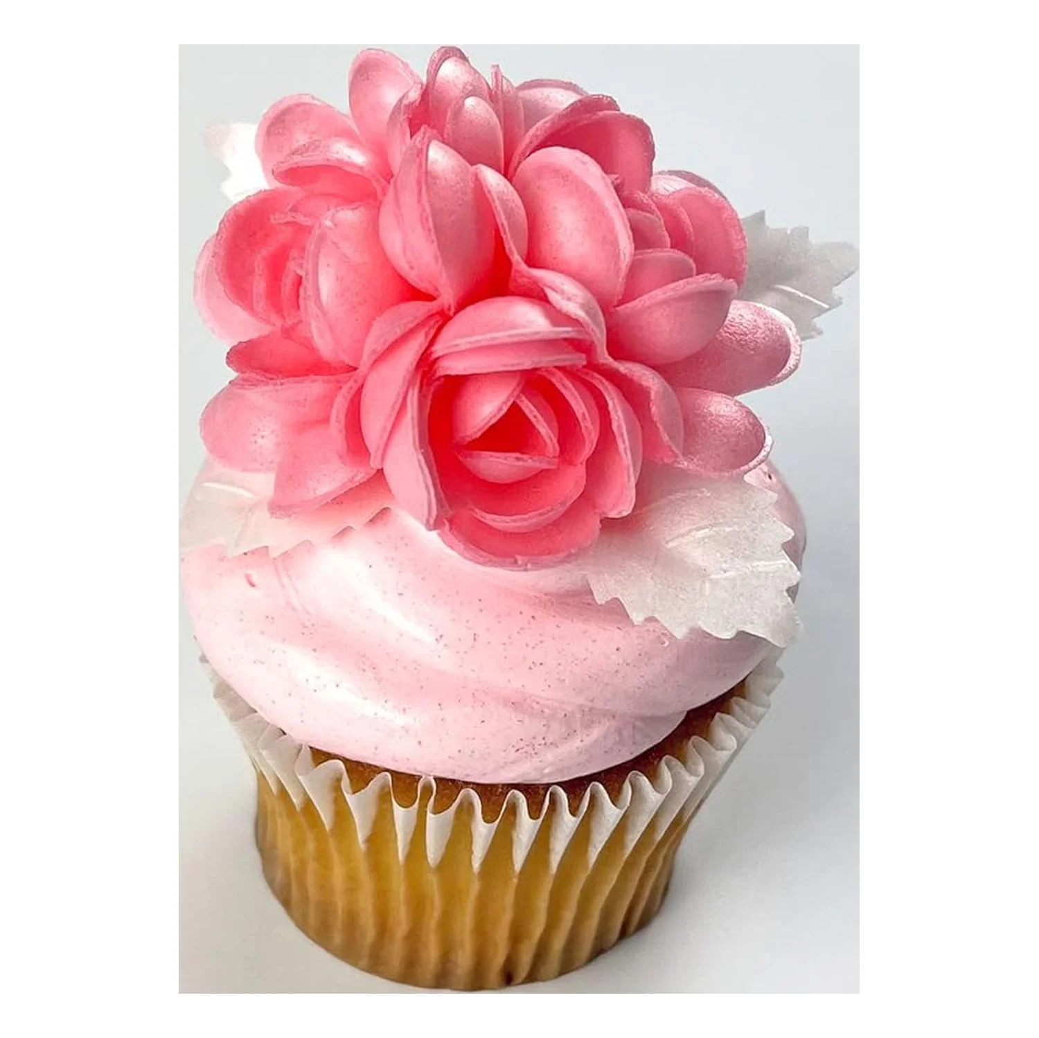 Pack Of 5 Multicolor Rose Boquet Edible Flower Wafer Paper Flowers Cake Decor Cupcake Topper Decoration (Light )