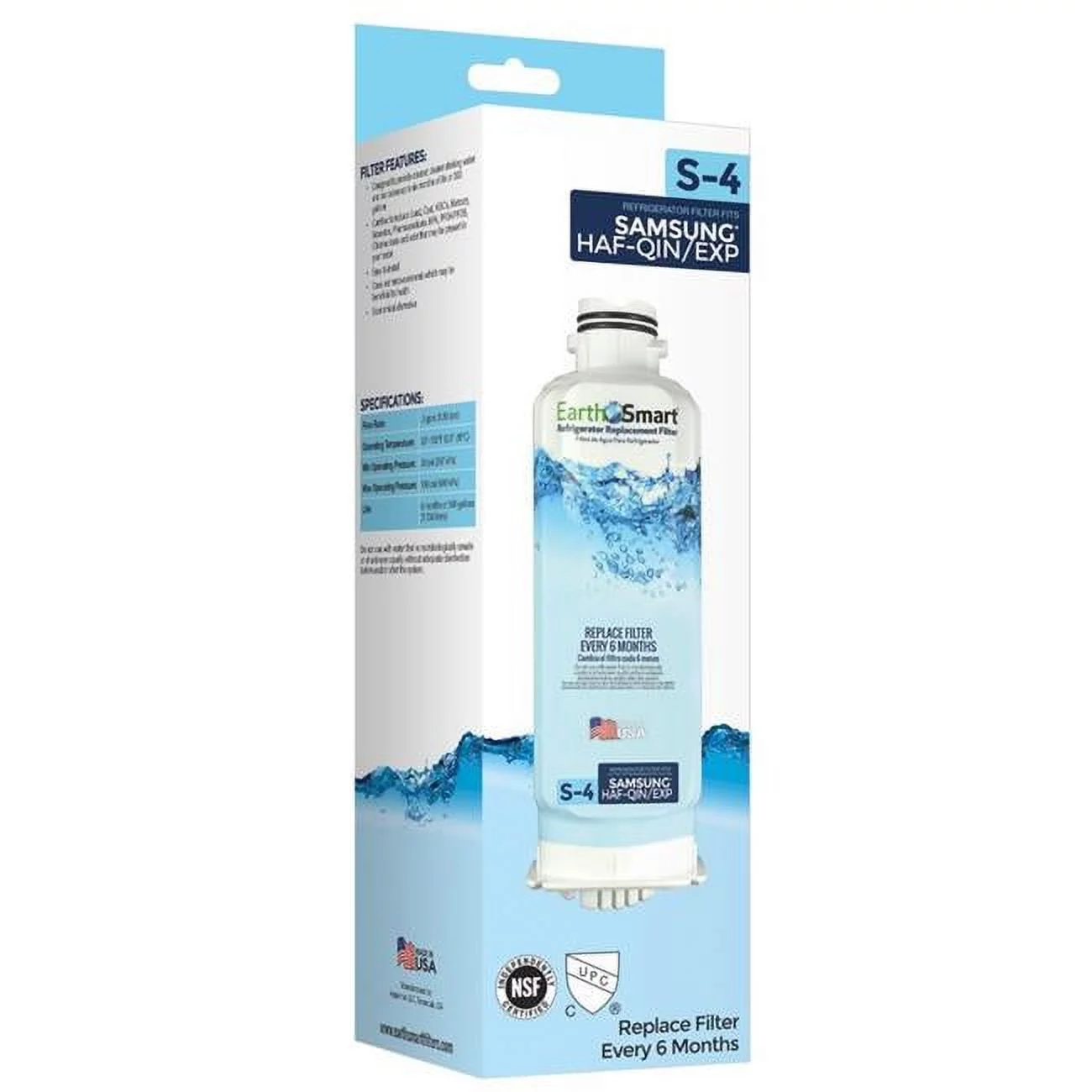 Earth Smart 4005003 S-4 Refrigerator Replacement Filters for Samsung Hafqin