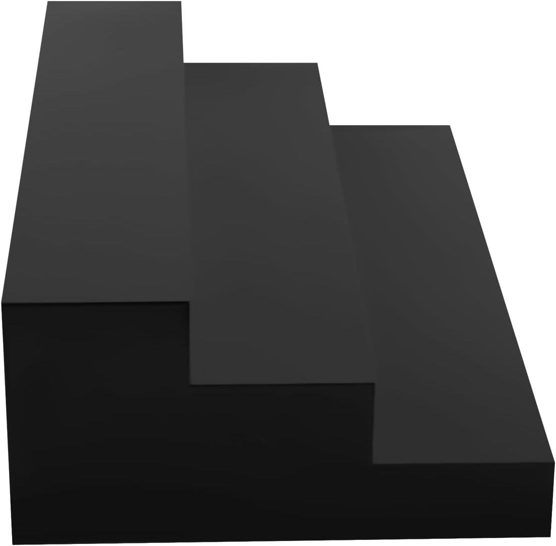 Large Acrylic Wine Liquor Bottle Rack 3 Tier Black Countertop Riser Display for Bar Coffee Leisure Station Retail Store Shop Grocery Collection Organizer Stand 2PCS