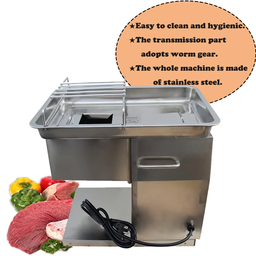 TECHTONGDA Qx Meat Cutter Machine Stainless Steel Meat Slicer 4MM Blade 250Kg/Hour