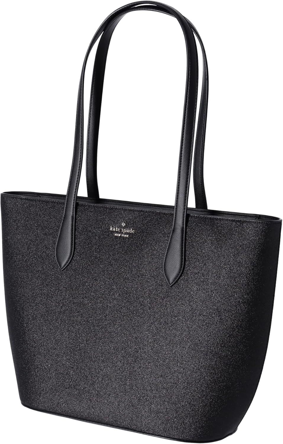 Kate Spade Glimmer Large Top Zip Tote Shoulder Bag Glitter Holiday (Black)