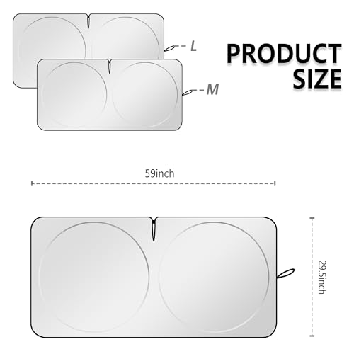 Car Sun Shade Windshield with Opening,Portable Foldable Sun Blocker for Car Windshield Keeps Vehicle Cool,Universal Car Windshield Cover Sun Shade for Most Cars SUVs Trucks