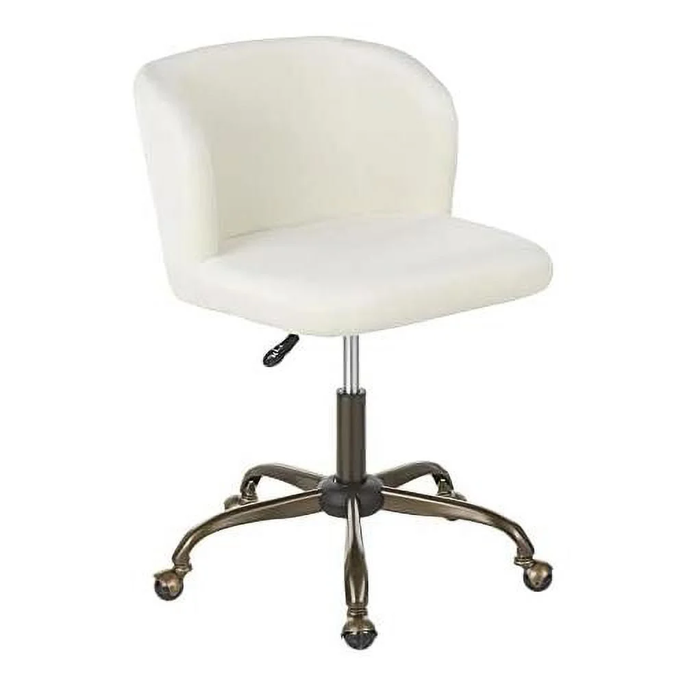 Fran Contemporary Task Chair In Cream Velvet
