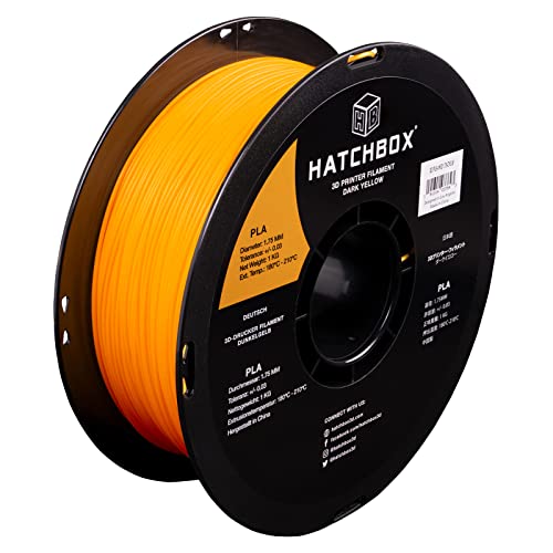 HATCHBOX 1.75mm Black PLA 3D Printer Filament, 1 KG Spool, Dimensional Accuracy +/- 0.03 mm, 3D Printing Filament