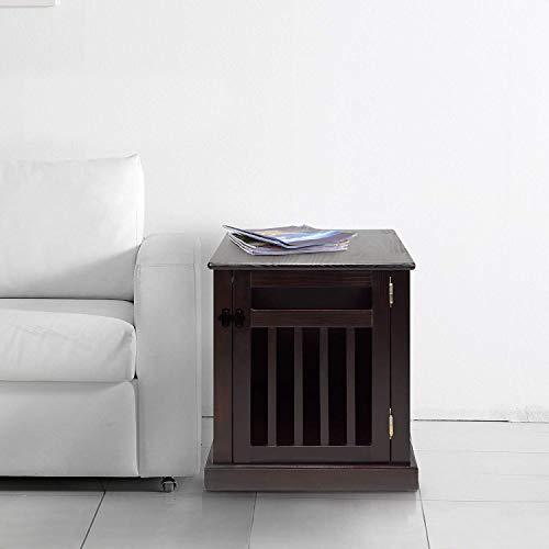 Casual Home Wooden Medium Pet Crate, End Table, Espresso