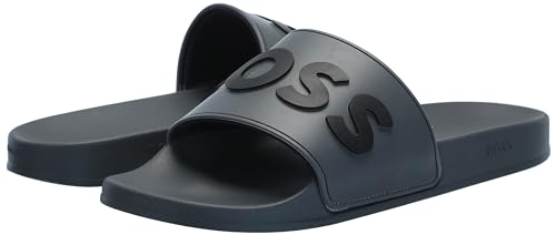 BOSS Men's Kirk Bold Logo Rubber Slide Sandal