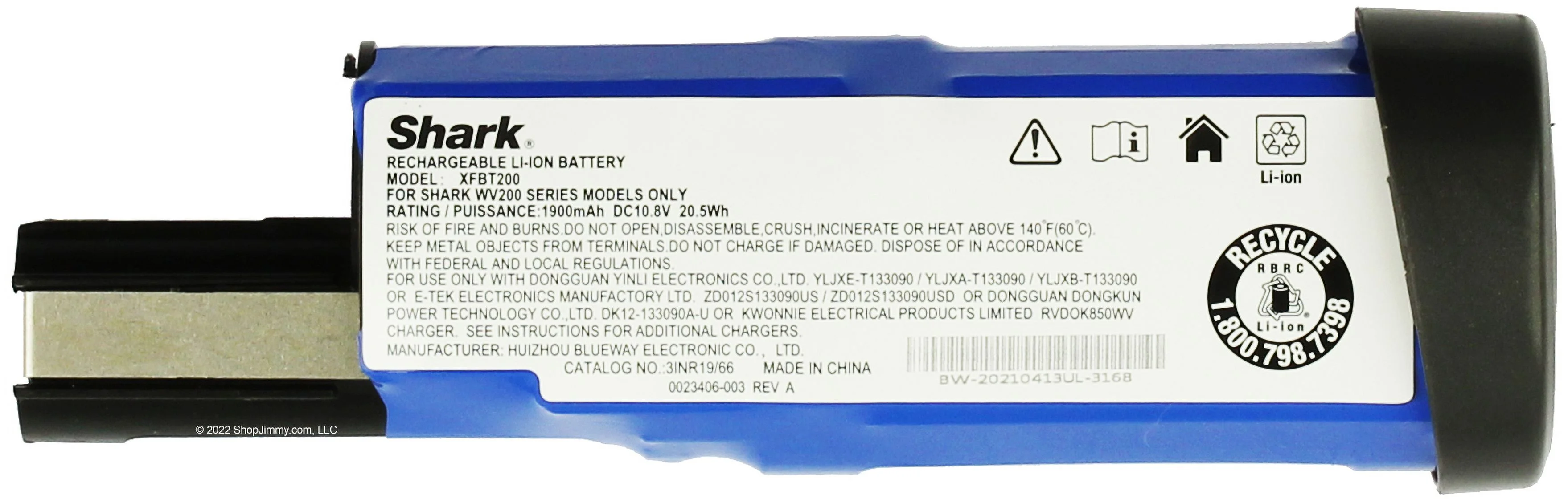 Shark Lithium-Ion Battery XFBT200 WANDVAC WV201 WV200 WV205 WV220 OEM