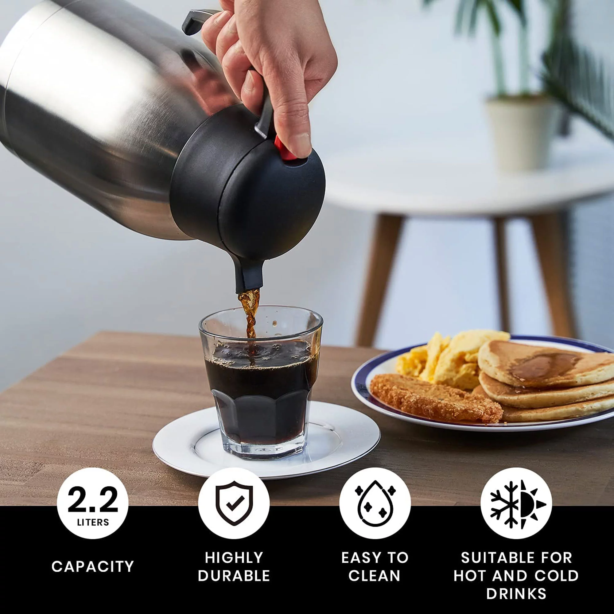 Sybo 12 Cup Stainless Steel Pour Over Coffee Maker Brewer w/ Airpot