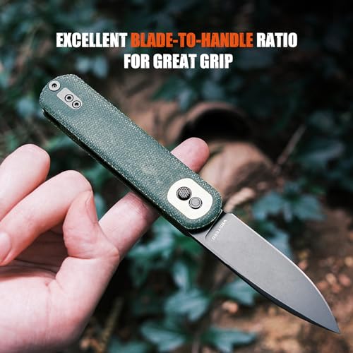 Vosteed Corgi Small Folding Knife, Flipper Knife with Clip for Men Women Gifts, Patented Trek Lock Pocket Knife 2.99