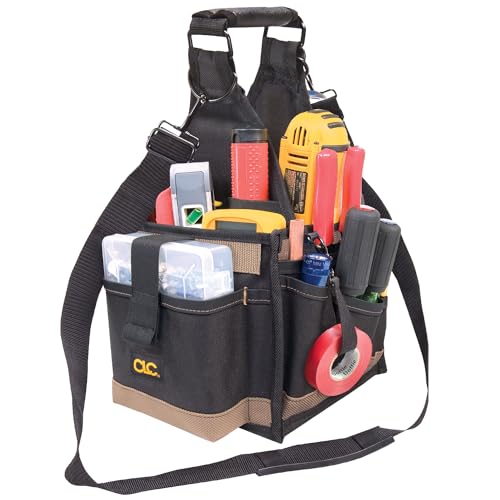 CLC Custom LeatherCraft 1528 Large Electrical and Maintenance Tool Carrier, Black