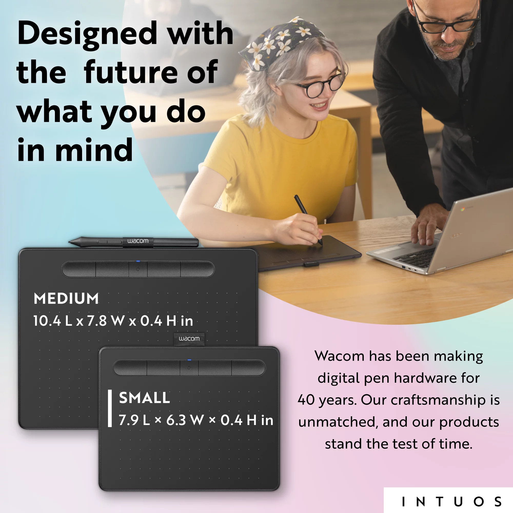 Wacom Intuos Wireless Graphics Drawing Tablet with 3 Bonus Software Included, 7.9