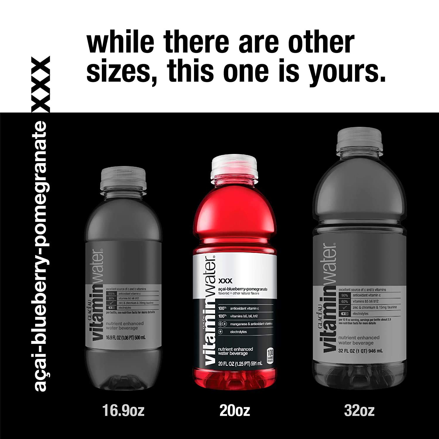 Vitamin Water, Nutrient Enhanced Water With Vitamins, Revive, Focus, Essential, XXX, Energy, Ice, Power C, 20 Oz Bottle, Variety Pack, FLAVORS MAY VARY, (Pack of 6 Bottles, Total of 120 Oz)