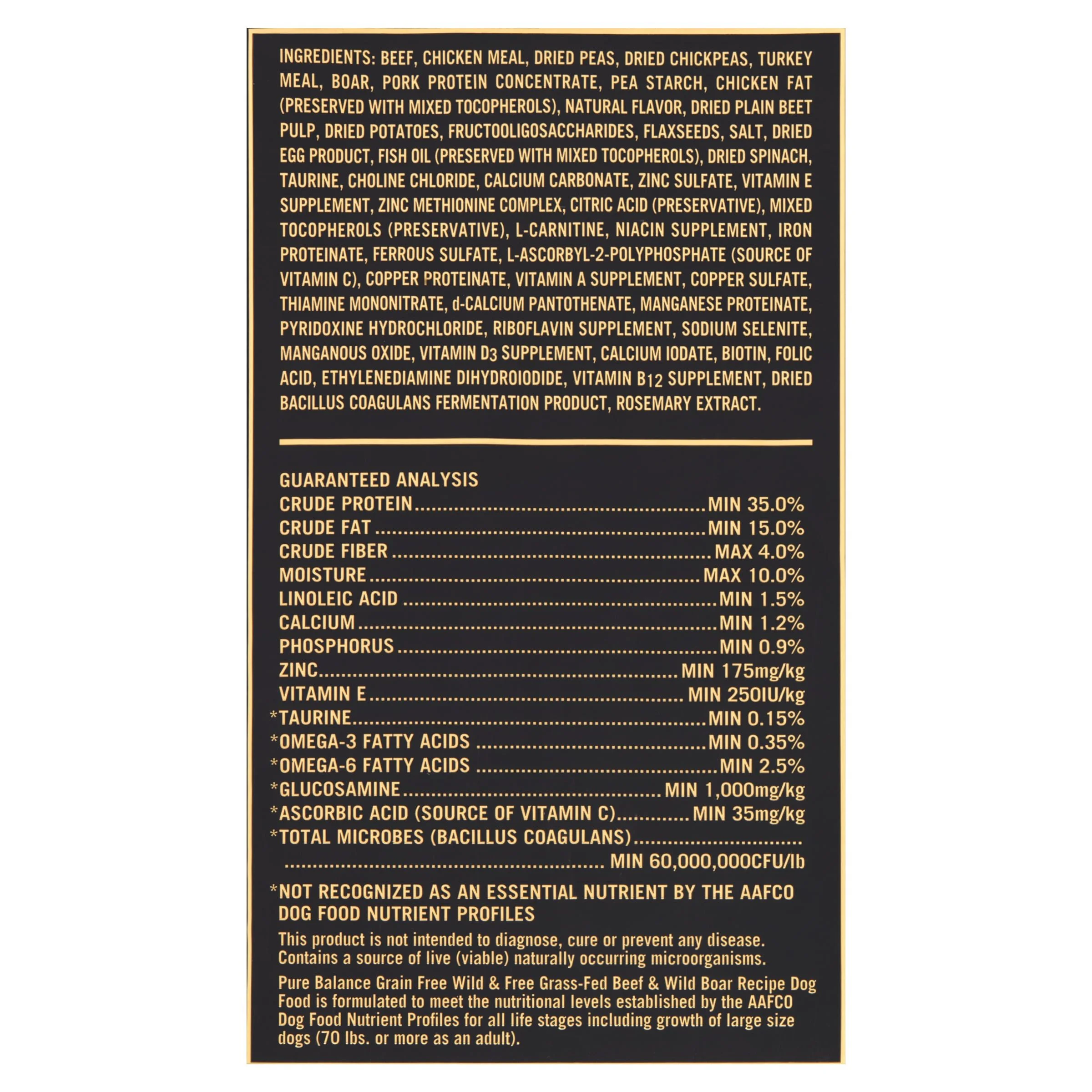 Pure Balance Wild & Free Beef & Wild Boar Recipe Dry Dog Food, Grain-Free, 24 lbs