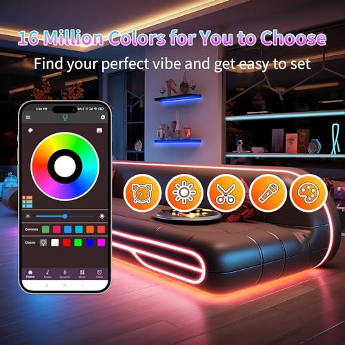 LED Lights for Bedroom 100FT, RGB LED Strip Lights Music Sync, Led Light Strip with Remote & App Control, DIY Color Changing Led Lights for Room Decor Aesthetic and Party Ambiant Lighting