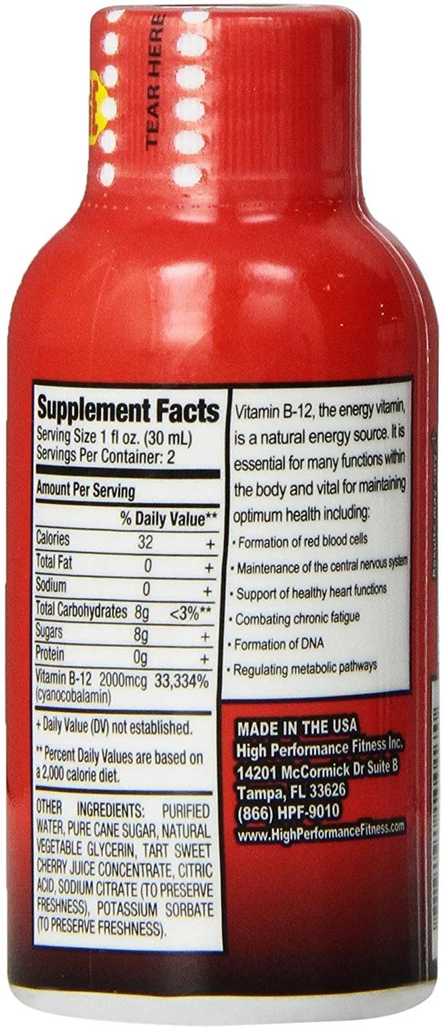 High Performance Fitness 1st Step for Energy  Maximum Energy B12 Shot, 12 ea