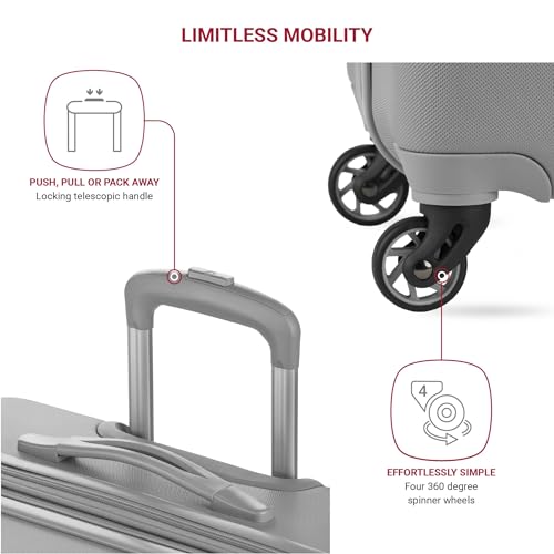 SwissGear 7366 Hardside Expandable Luggage with Spinner Wheels, White, Carry-On 19-Inch