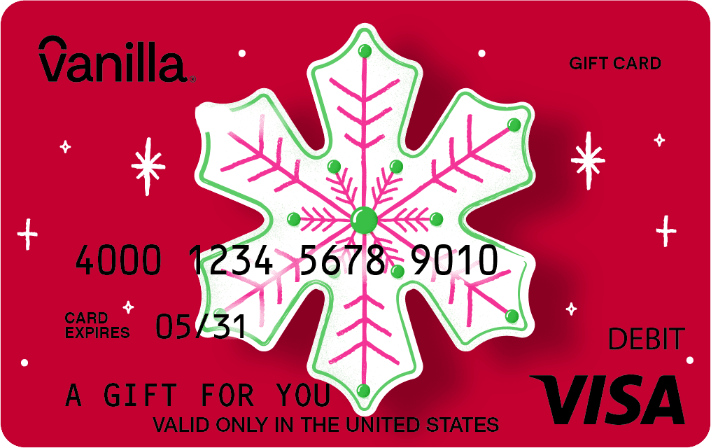 $50 Vanilla Visa Red Snowflake eGift Card