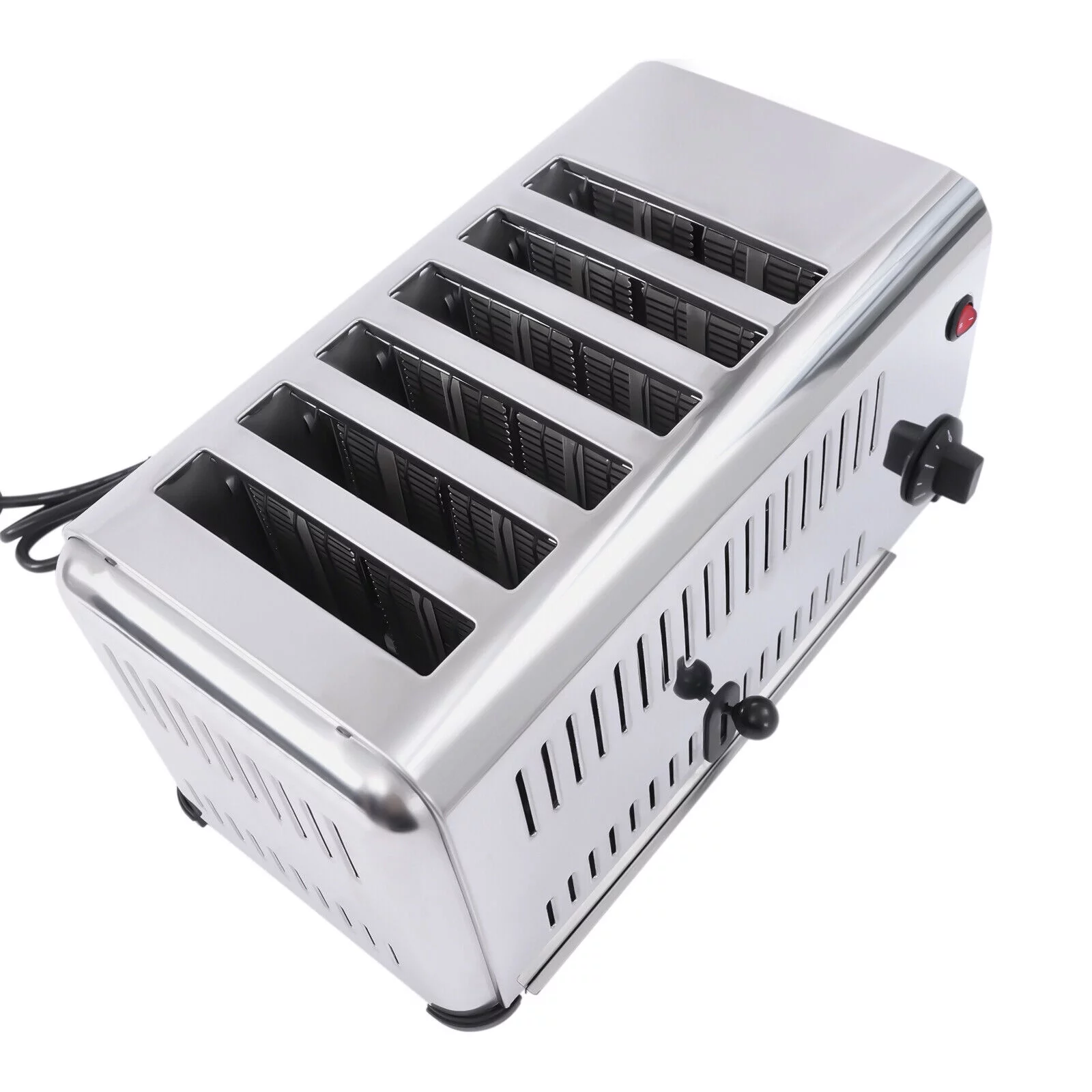ZhdnBhnos 6 Slices Commercial Toaster Pop-Up Electric Stainless Steel Toaster Countertop Breakfast Bread Baking Making Machine 110V 1680W