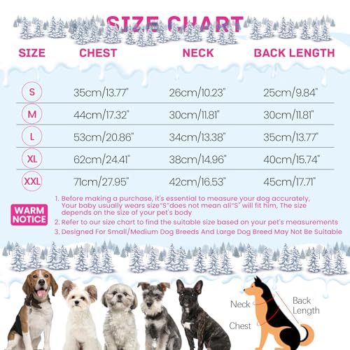 BRKURLEG Black Dog Coat with Harness, Dog Winter Jacket, Dogs Onesie Body Warm Jackets, Small Dogs Winter Coats Reflective Windproof Warm Cold Weather Coats, Pet Waterproof Jacket Hiking XL