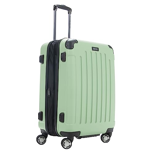 Kenneth Cole REACTION Renegade Luggage Expandable 8-Wheel Spinner Lightweight Hardside Suitcase, Navy Blue, 20-Inch Carry On