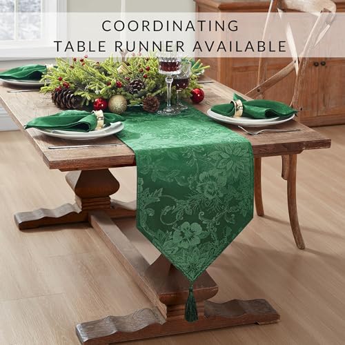 Elrene Home Fashions Poinsettia Elegance Jacquard Holiday Table Runner, 13