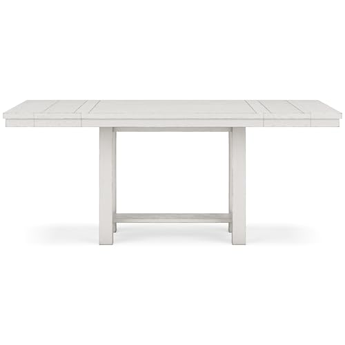 Signature Design by Ashley Robbinsdale Casual Removable Center Leaf Dining Extension Table with Trestle Base, White