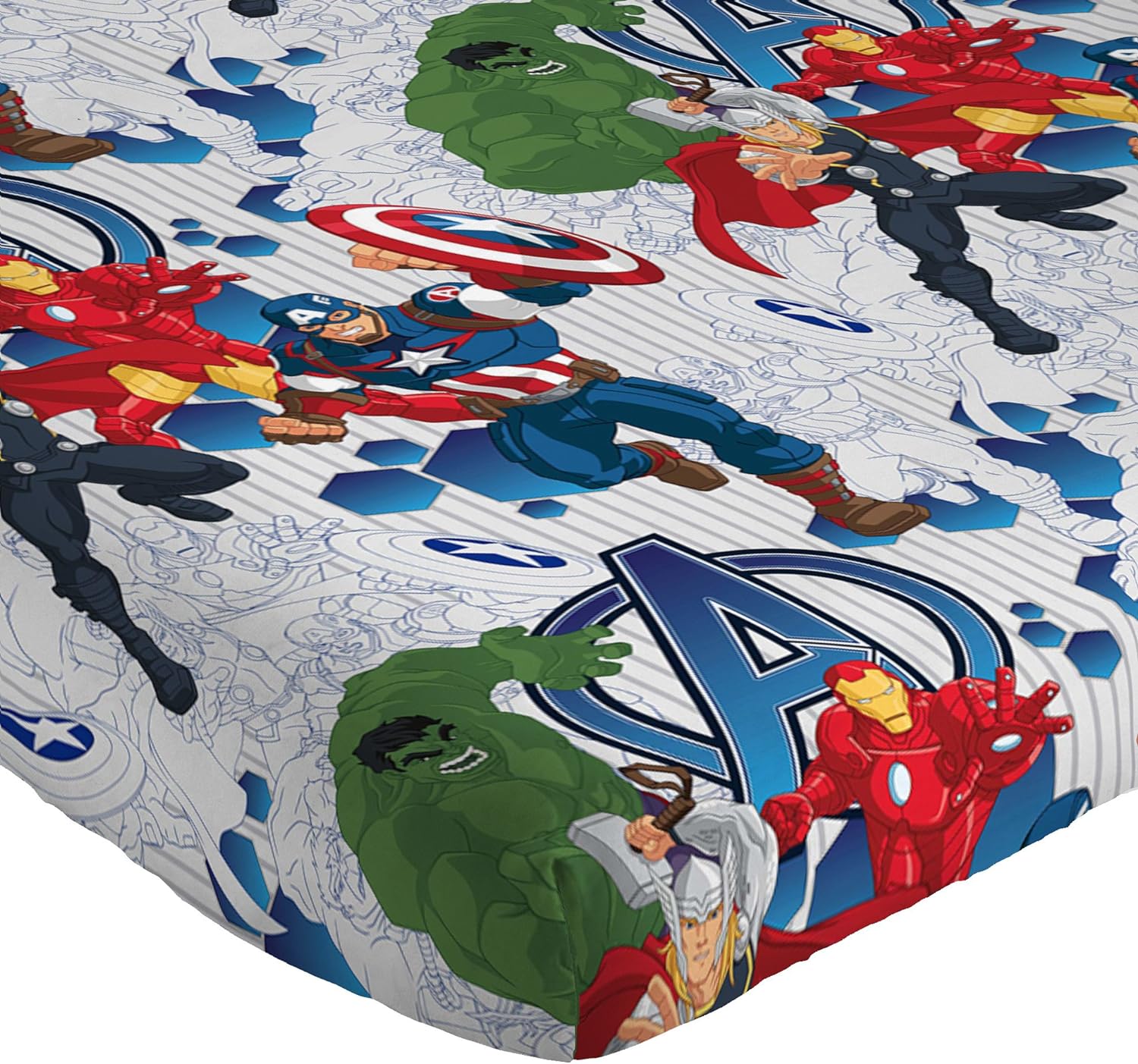Jay Franco Marvel Avengers Blue Circle Bed Set, Twin