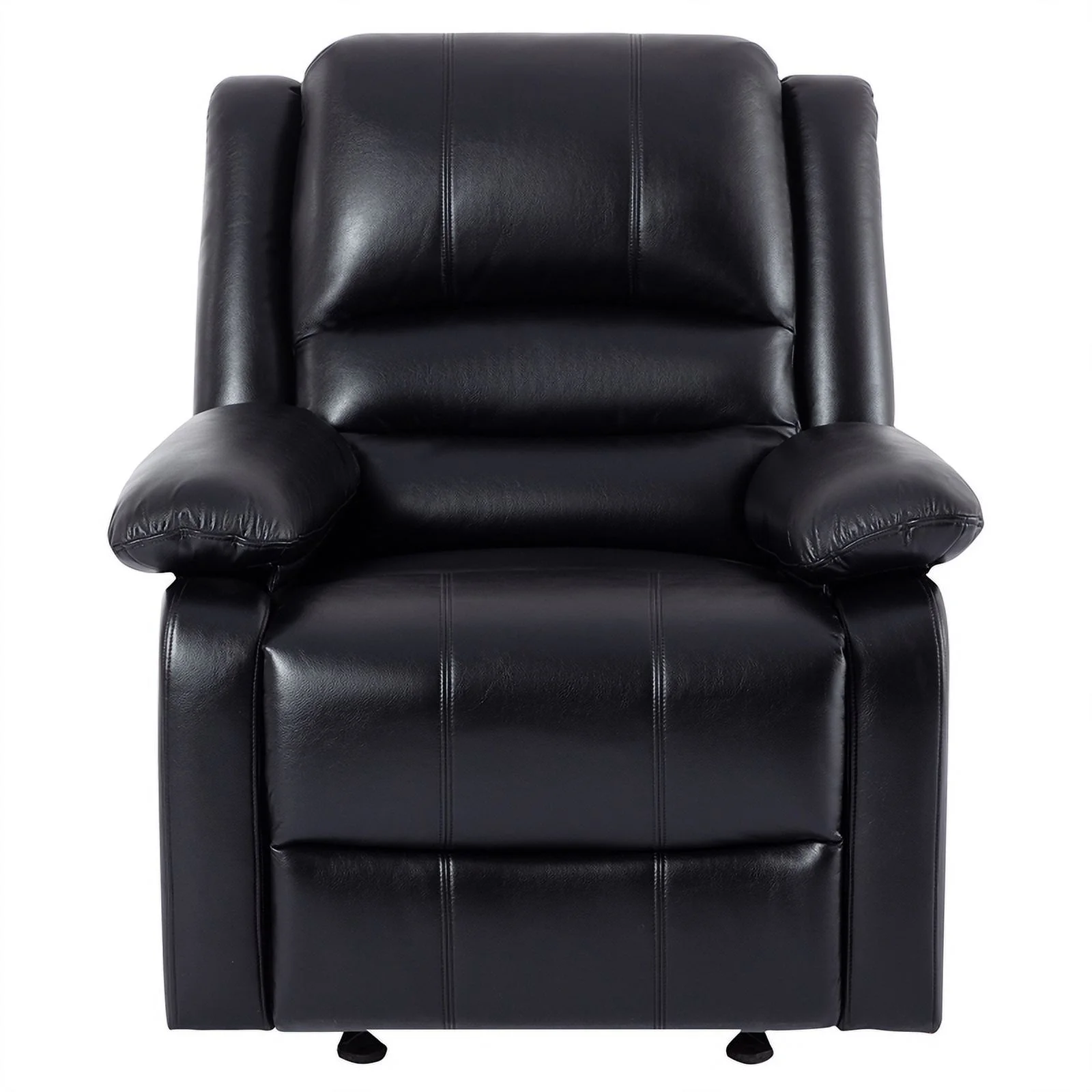 Maddie Home Faux Leather Power Recliner Glider with Plush Arms in Black