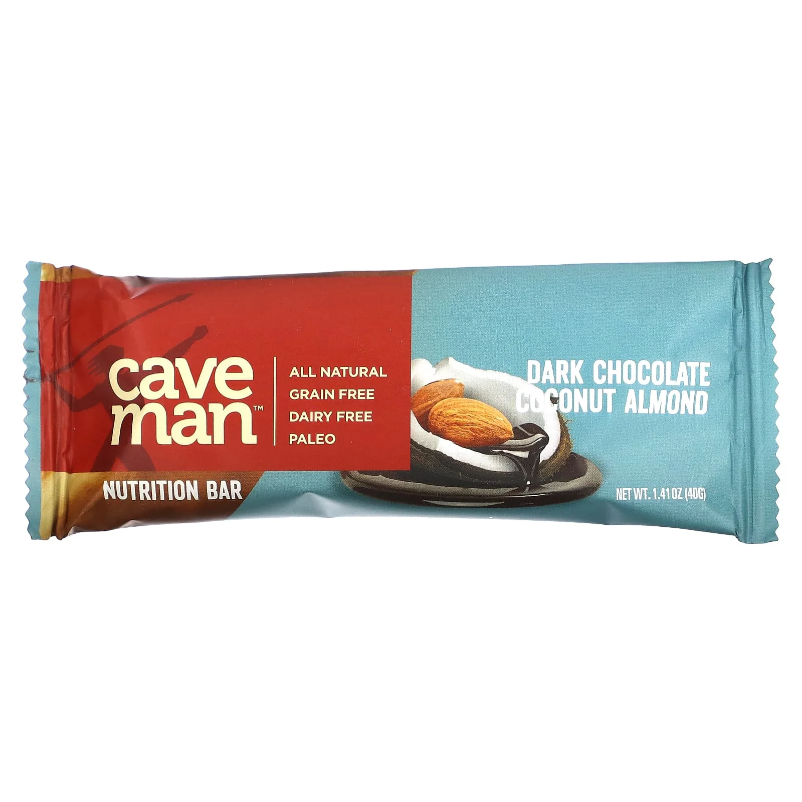 Caveman Foods Nutrition Bars Gluten Free Paleo Dark Chocolate Almond Coconut -- 12 Pack of 3