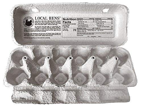 Local Hens 12-Egg No Grade/No Size Flat Top Paper Pulp Egg Carton with UPC - 50 Pack