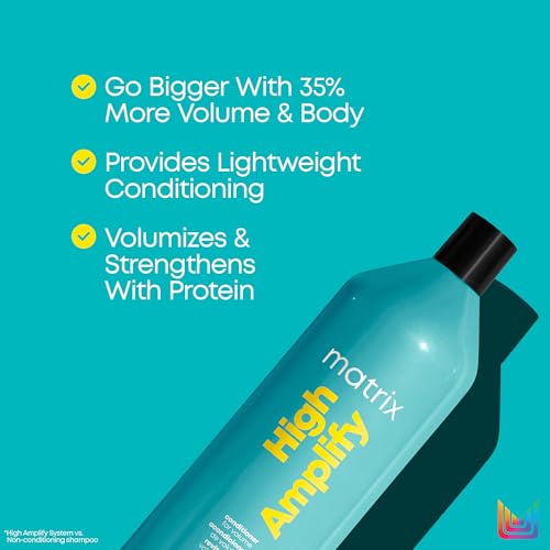 Matrix High Amplify Volumizing Conditioner | Instant Lift & Lasting Volume | Silicone-Free | Boost Structure in Fine, Limp Hair | Salon Professional Conditioner | Packaging May Vary