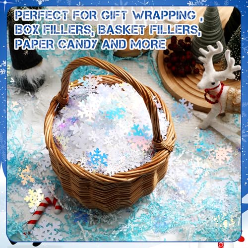 Supervitae 1 Lb/500g Winter Snowflake Glitter Table Decors Christmas Snowflake Glitter Confetti Sequins Xmas Sparkly Table Scatter PVC for Winter Party Home Wedding Decor DIY Craft, 2 Pack