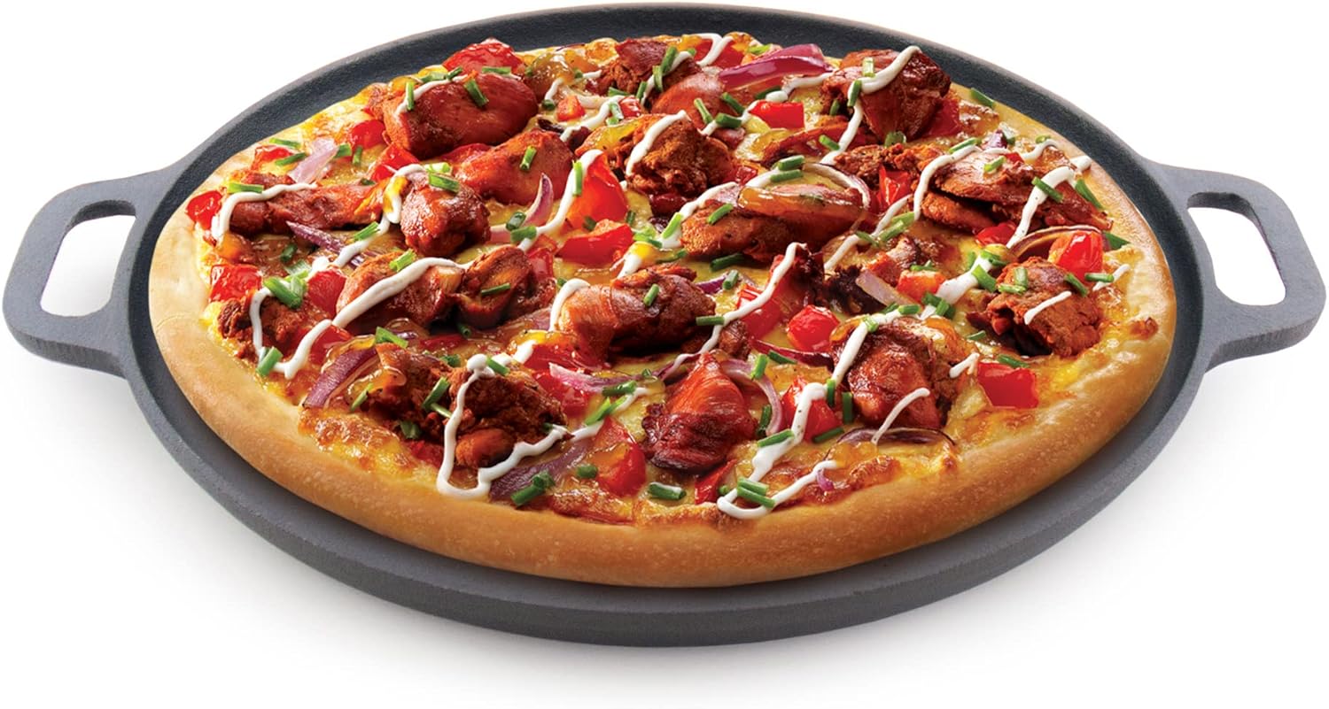 Pre-Seasoned Cast-Iron Griddle/Pizza Pan, 14