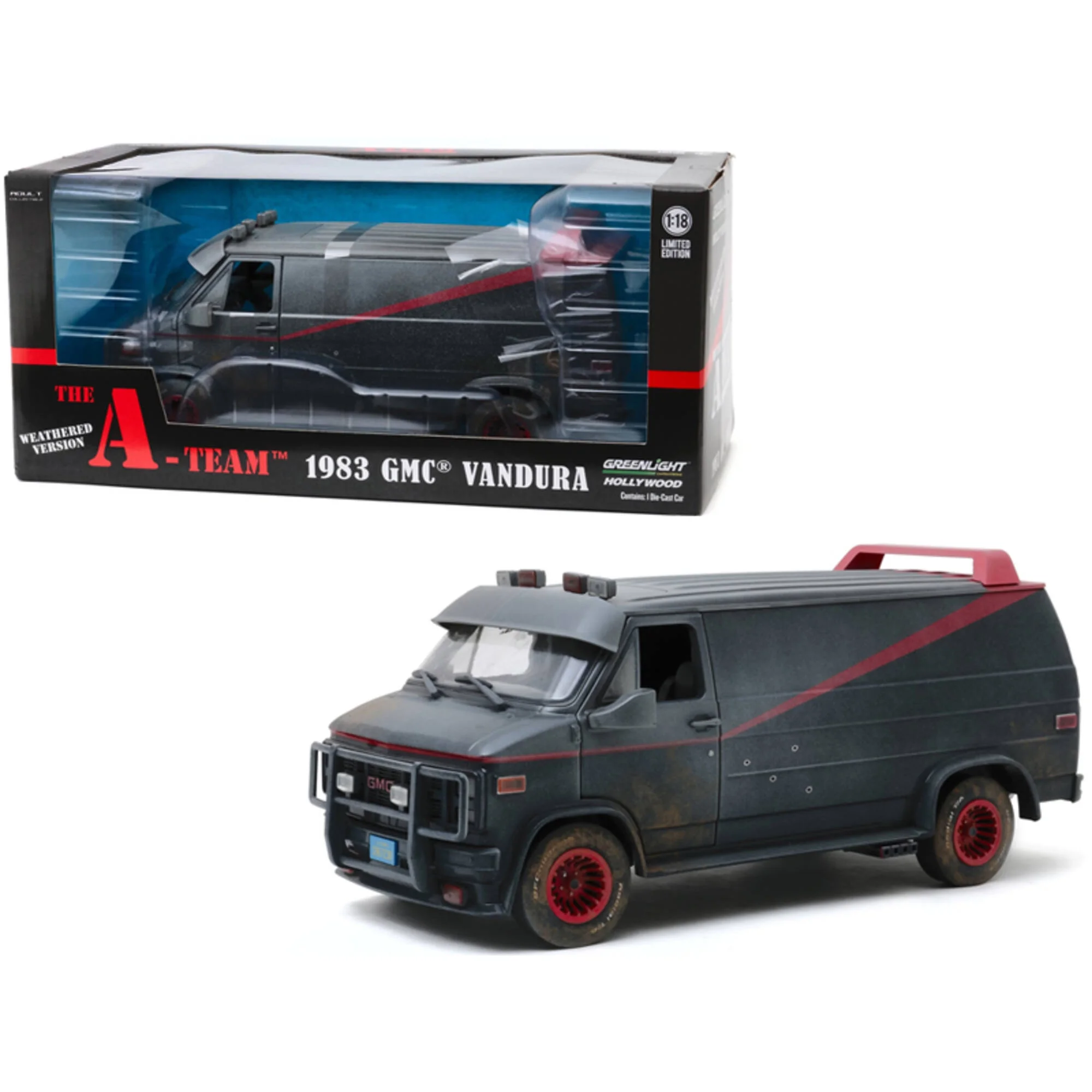1983 GMC Vandura Black Weathered Version with Bullet Holes 