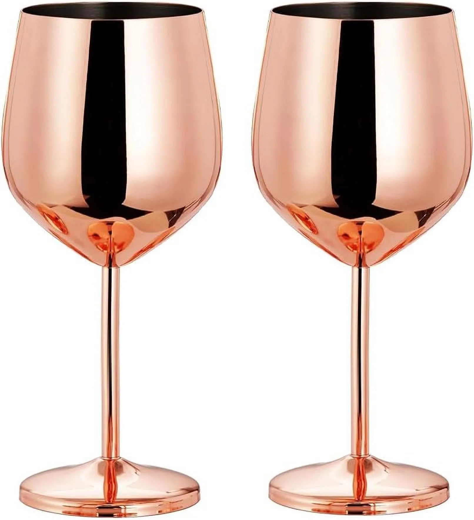 2 Stainless Steel Wine Glasses, 500ml, Gift Set of 2 Metal Wine Glasses, Unbreakable Wine Glass for Travel, Camping, Outdoor Ultimate Intervention, Picnics (Rose Gold)