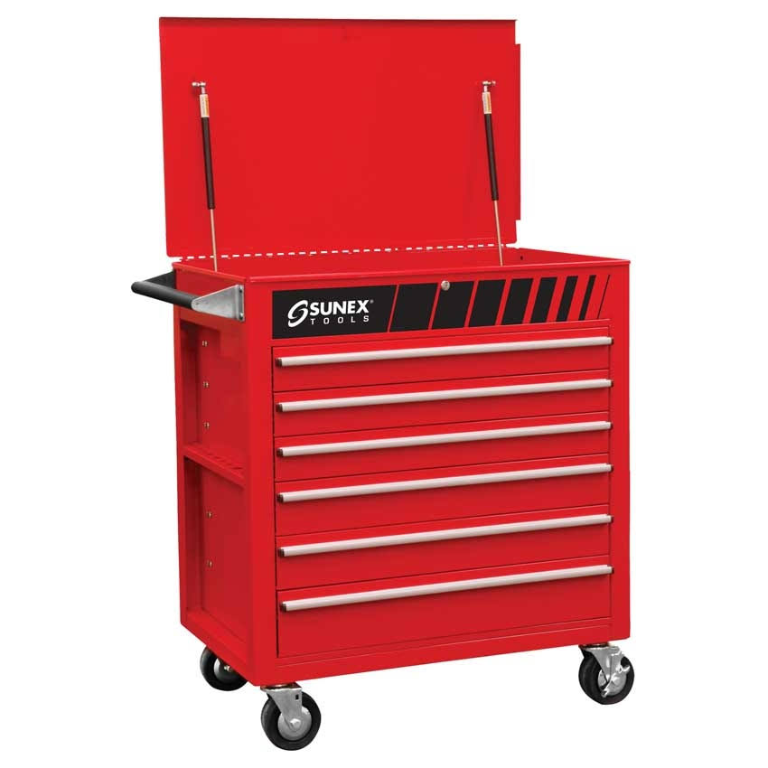 Sunex Premium Full 6-Drawer Service Cart, Green